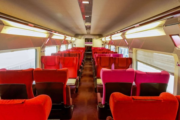 Interior of the high-speed train.Interior of the high-speed train.